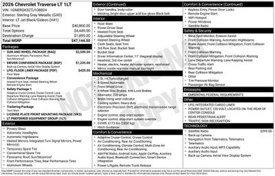 2026 Chevrolet Traverse LT