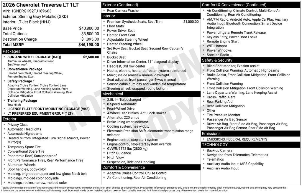 2026 Chevrolet Traverse LT