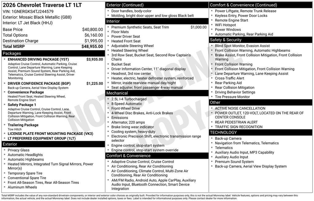 2026 Chevrolet Traverse LT