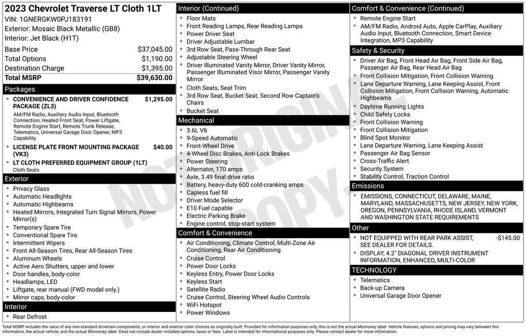 2023 Chevrolet Traverse LT Cloth