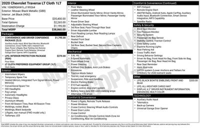 2020 Chevrolet Traverse LT Cloth