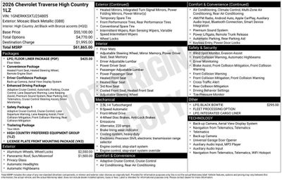2026 Chevrolet Traverse High Country