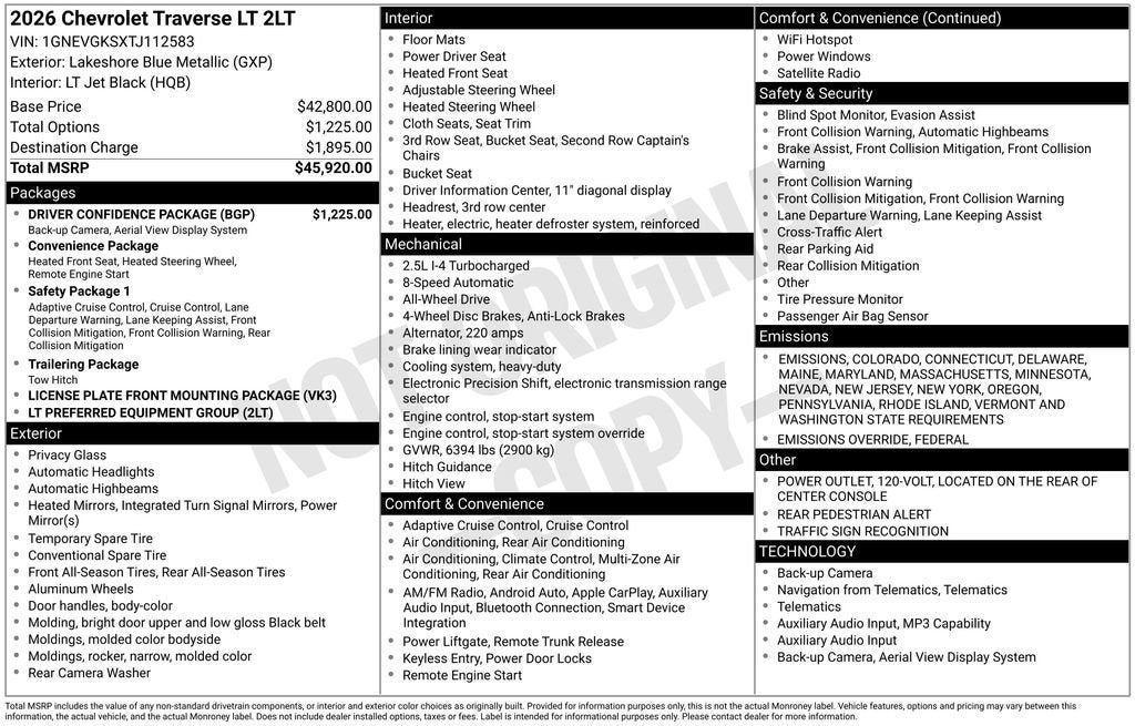 2026 Chevrolet Traverse LT