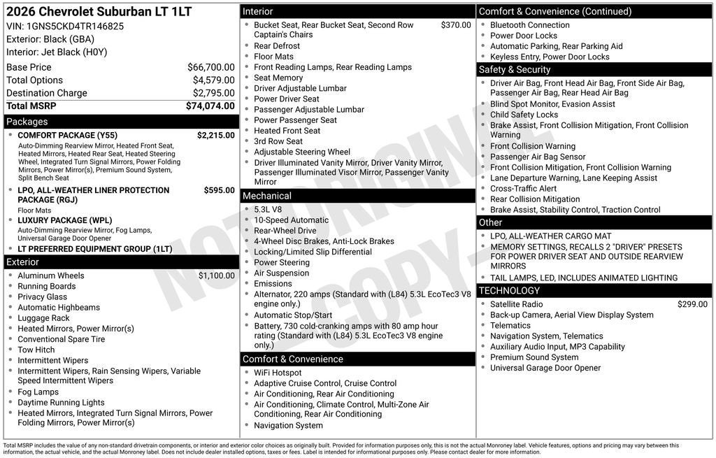 2026 Chevrolet Suburban LT