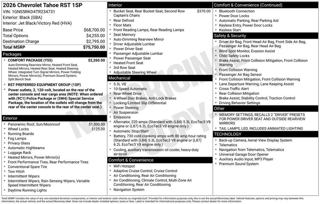 2026 Chevrolet Tahoe RST