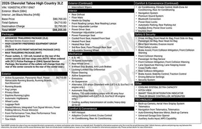 2026 Chevrolet Tahoe High Country