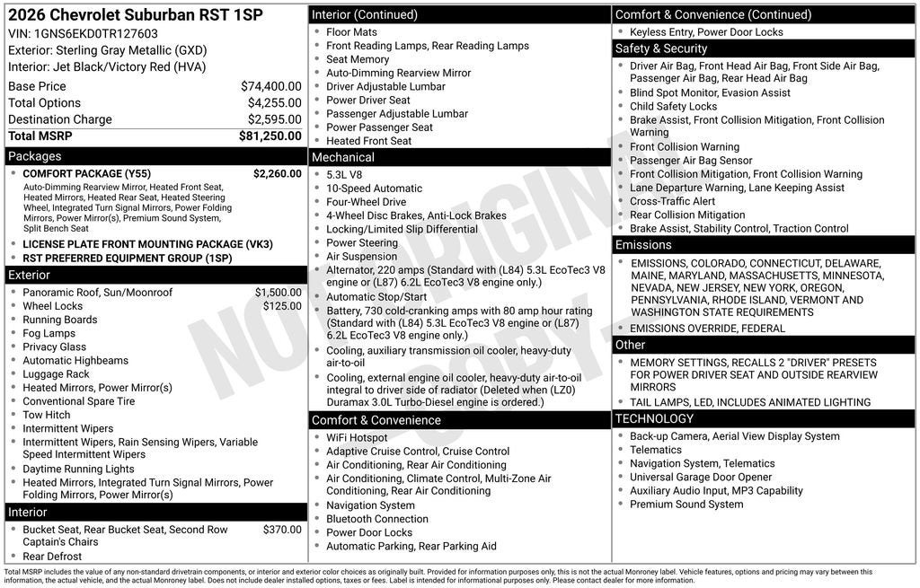 2026 Chevrolet Suburban RST