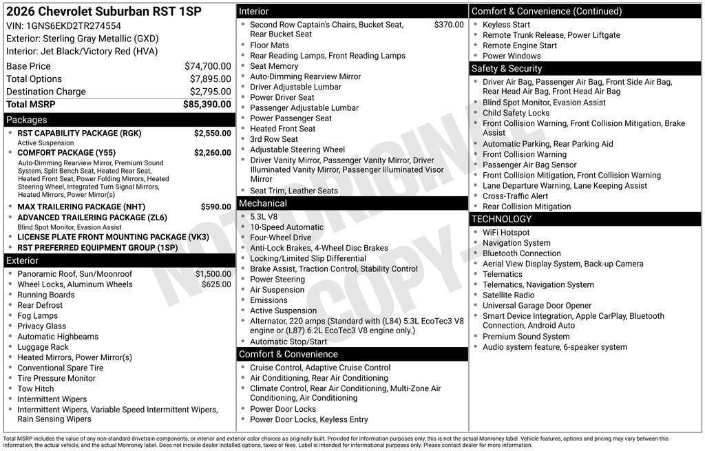 2026 Chevrolet Suburban RST