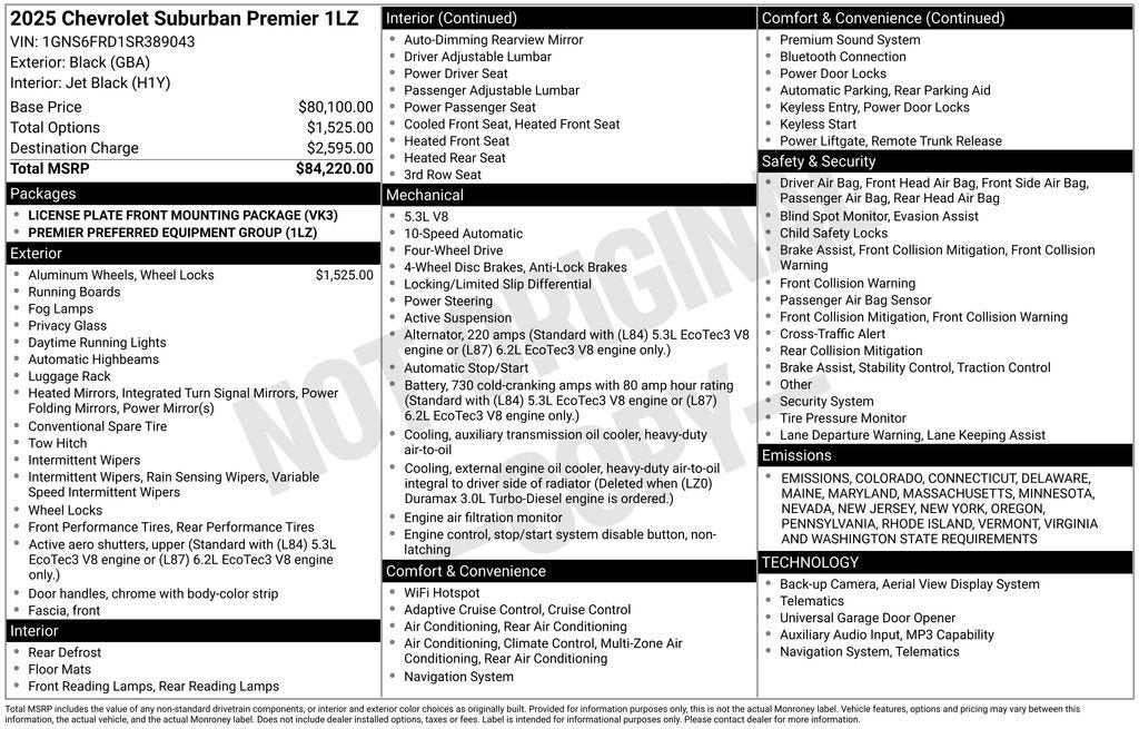 2025 Chevrolet Suburban Premier