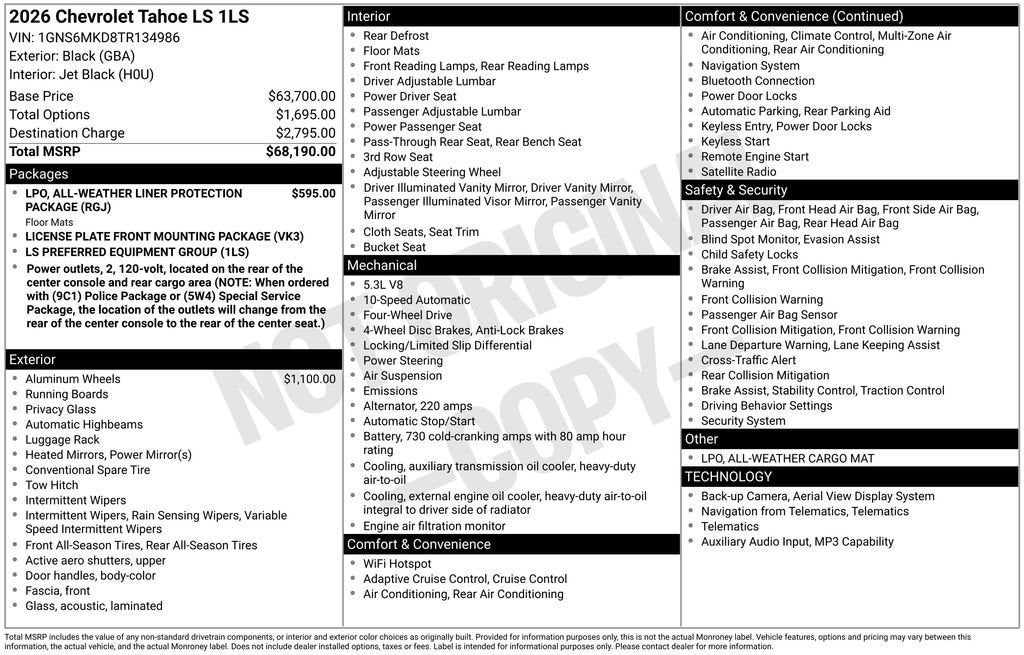2026 Chevrolet Tahoe LS