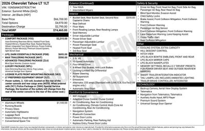 2026 Chevrolet Tahoe LT