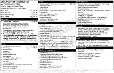 2026 Chevrolet Tahoe RST