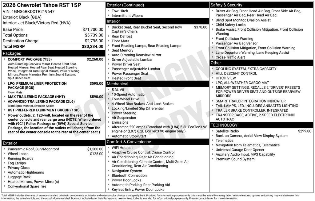 2026 Chevrolet Tahoe RST