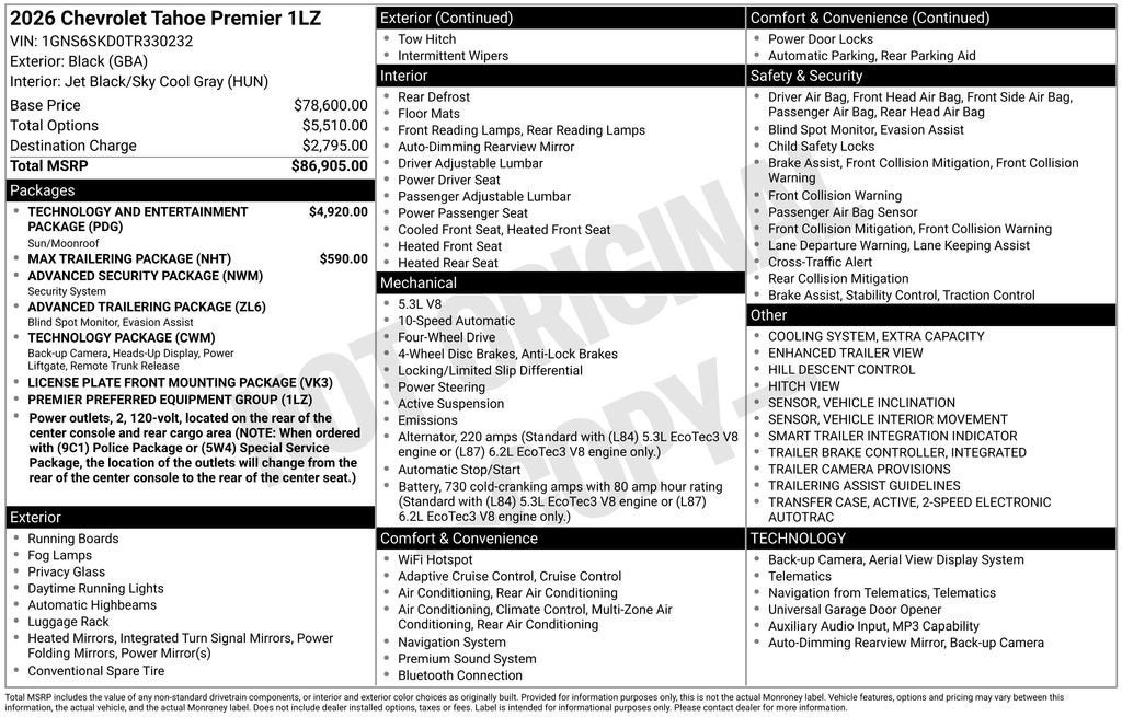 2026 Chevrolet Tahoe Premier