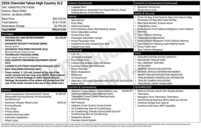 2026 Chevrolet Tahoe High Country