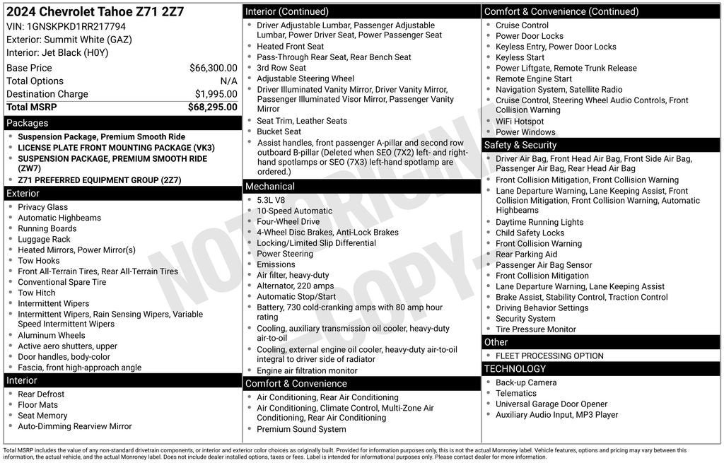 2024 Chevrolet Tahoe Z71