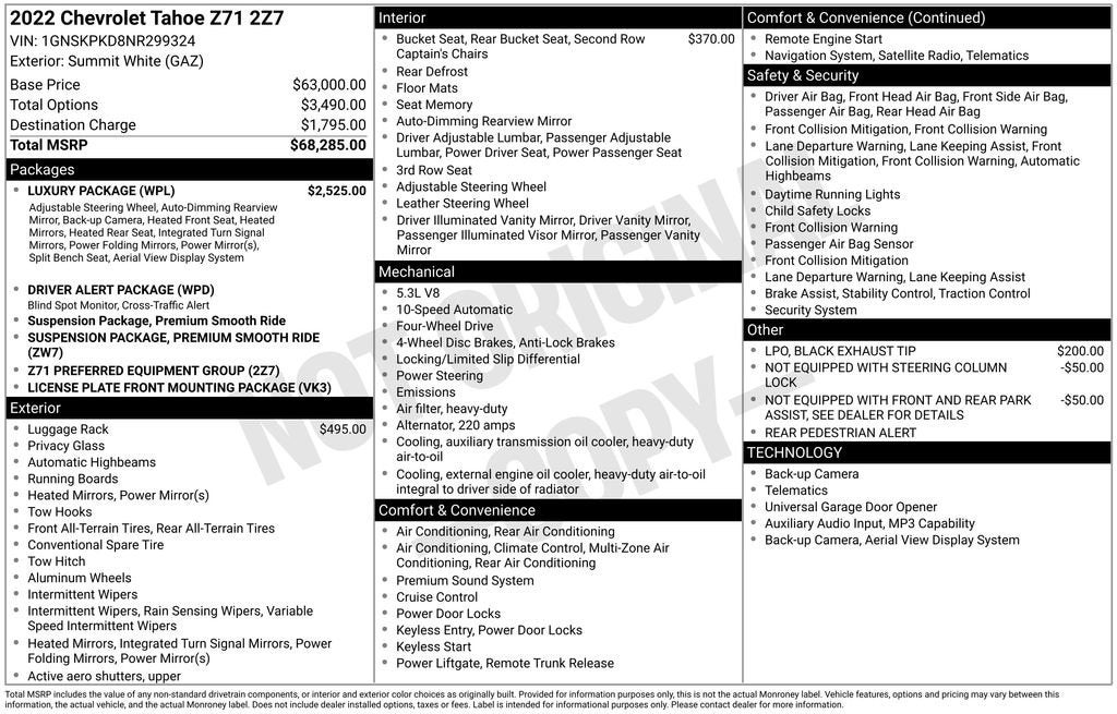 2022 Chevrolet Tahoe Z71