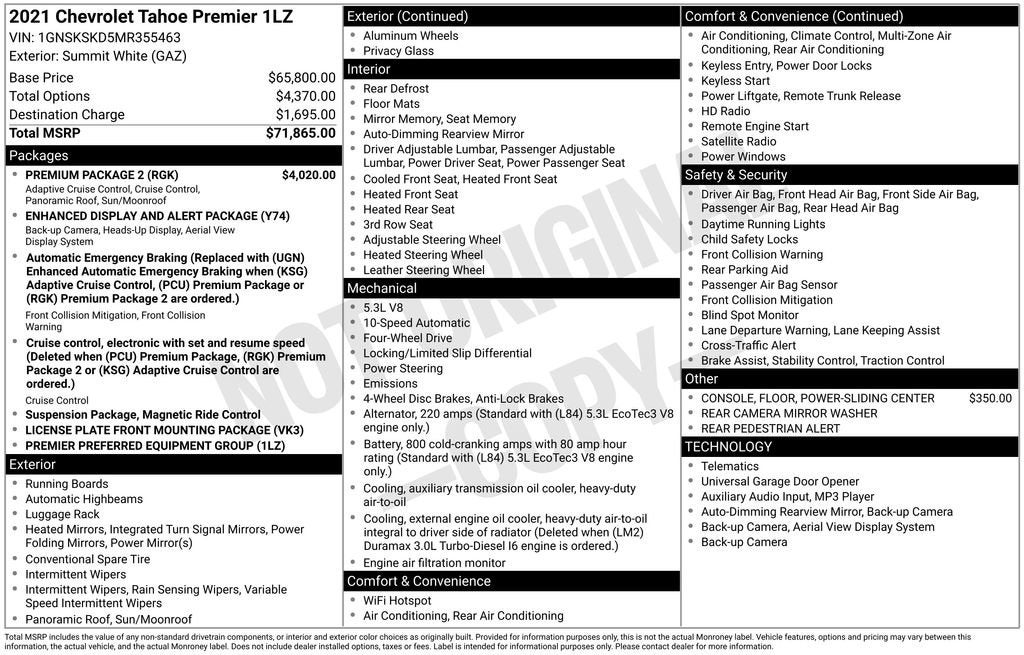 2021 Chevrolet Tahoe Premier