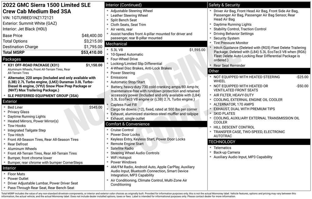 2022 GMC Sierra 1500 Limited SLE