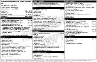 2025 Chevrolet Express Cutaway 3500 1WT