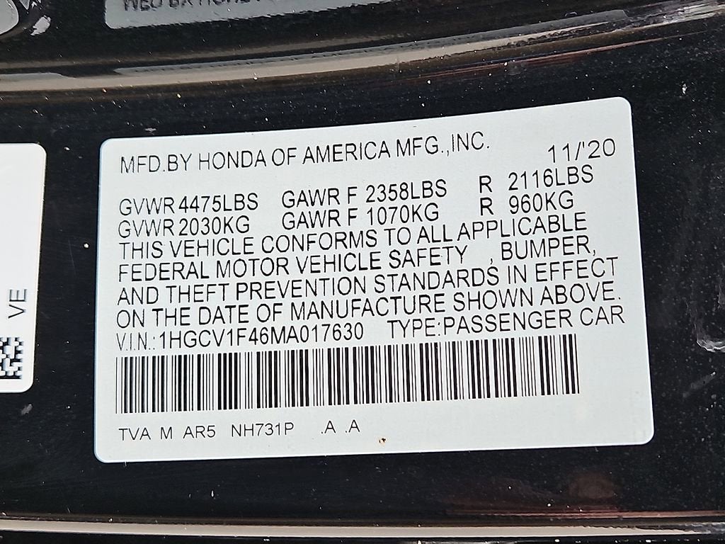 2021 Honda Accord Sedan Sport SE