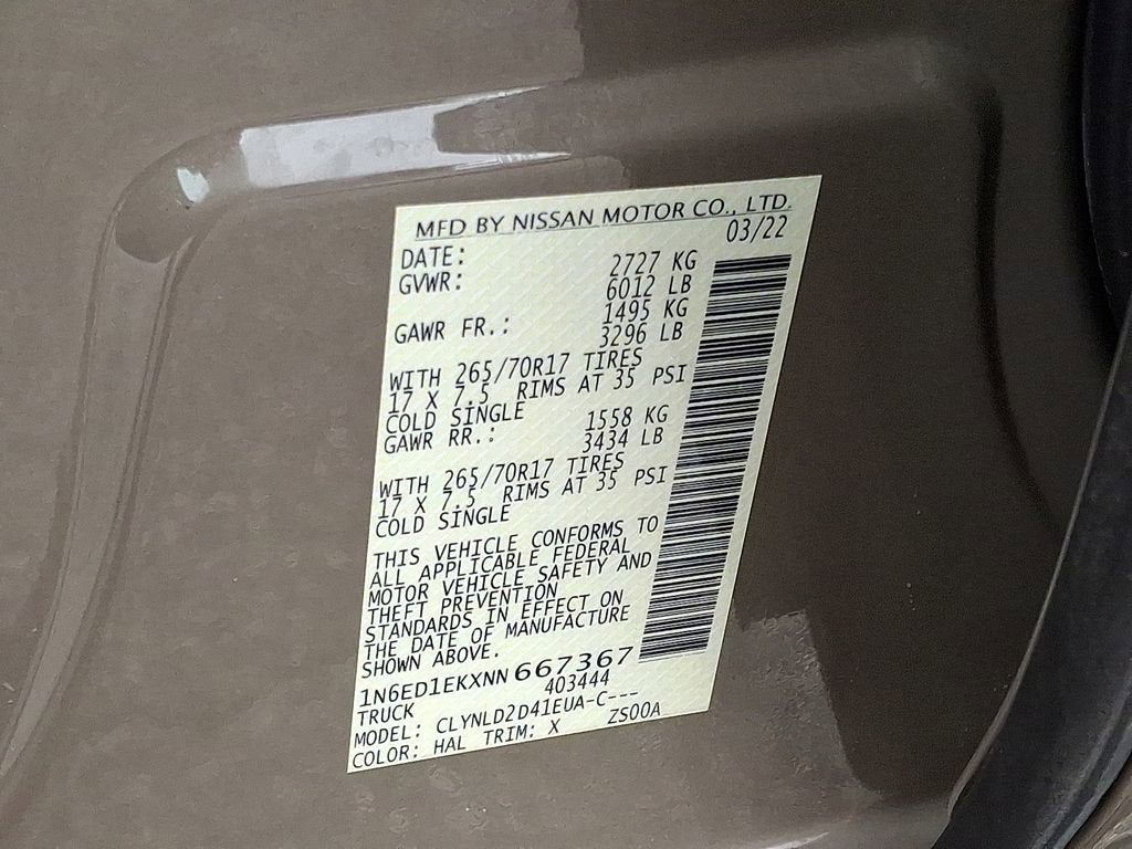 2022 Nissan Frontier Crew Cab PRO-4X 4x4