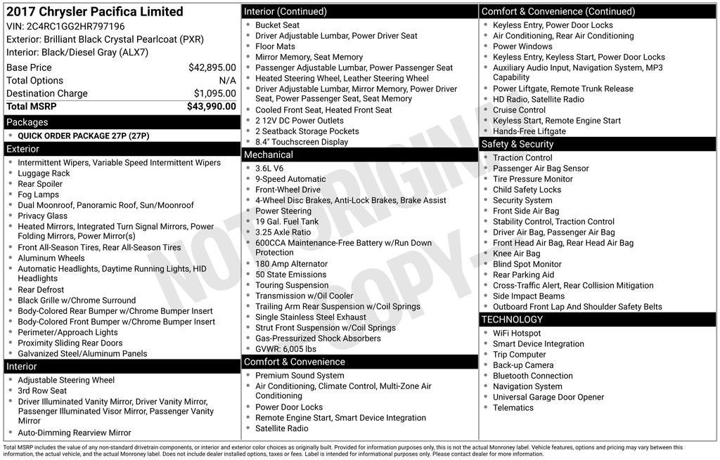 2017 Chrysler Pacifica Limited