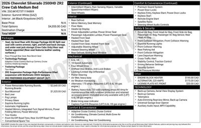 2026 Chevrolet Silverado 2500 HD ZR2