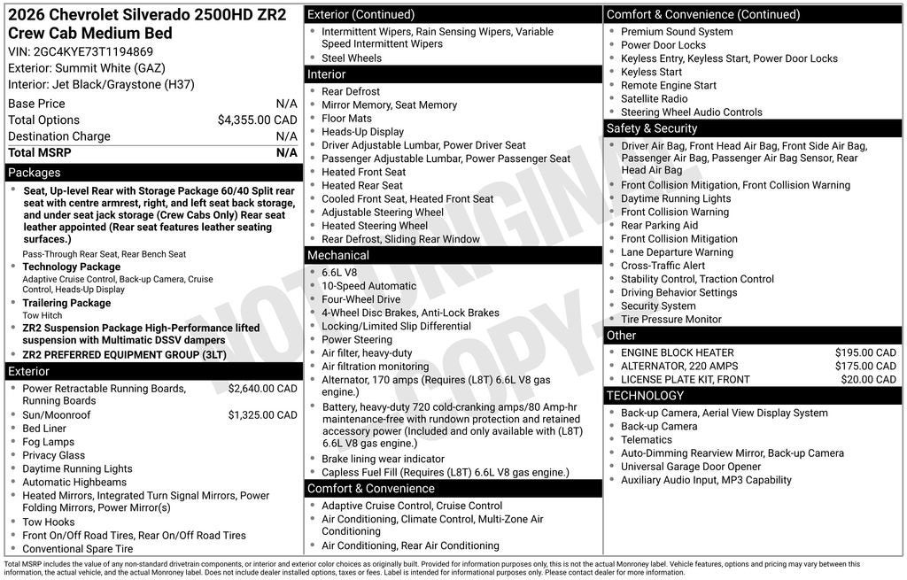 2026 Chevrolet Silverado 2500 HD ZR2