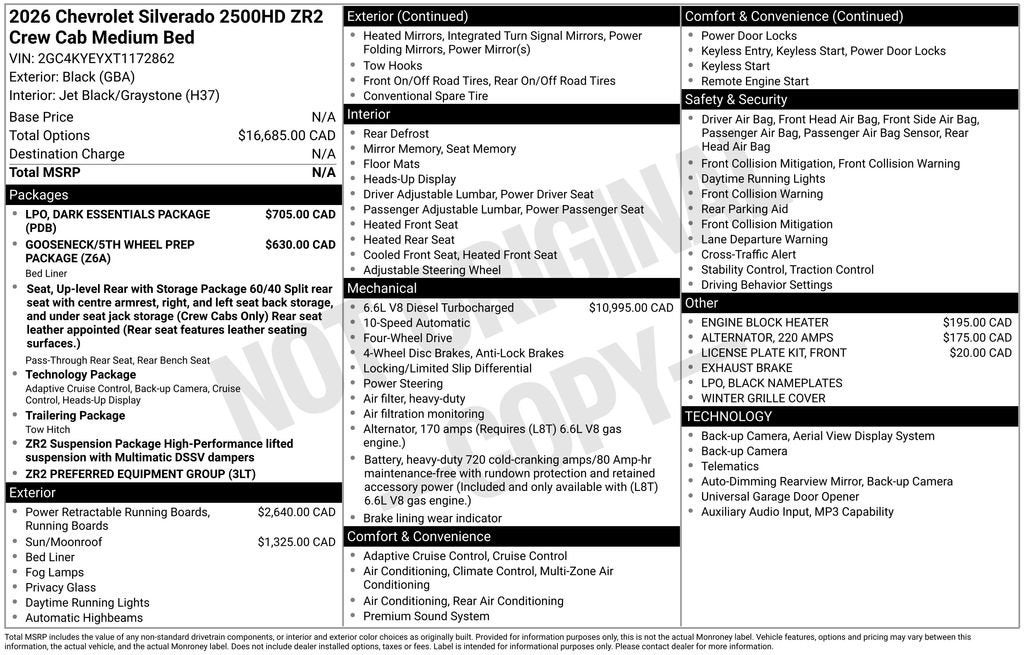 2026 Chevrolet Silverado 2500 HD ZR2