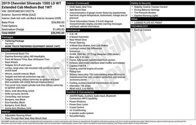 2019 Chevrolet Silverado LD Work Truck