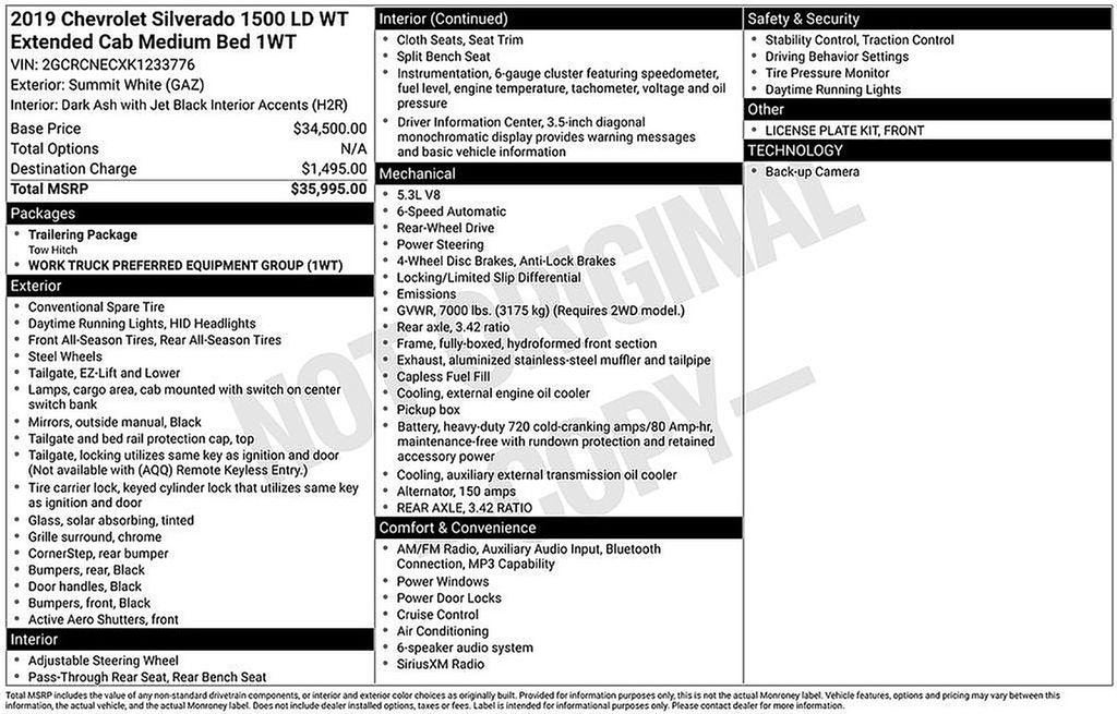 2019 Chevrolet Silverado LD Work Truck