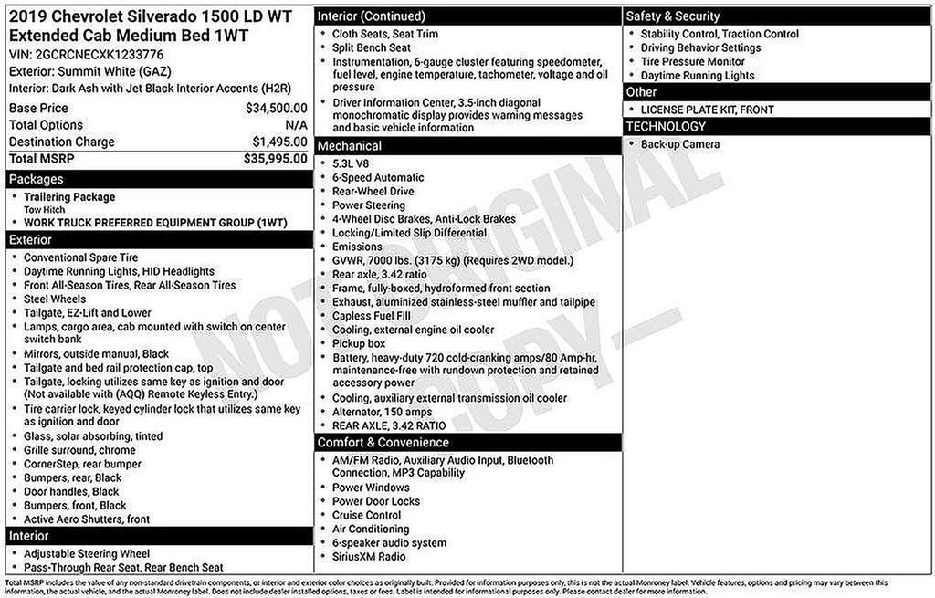 2019 Chevrolet Silverado LD Work Truck