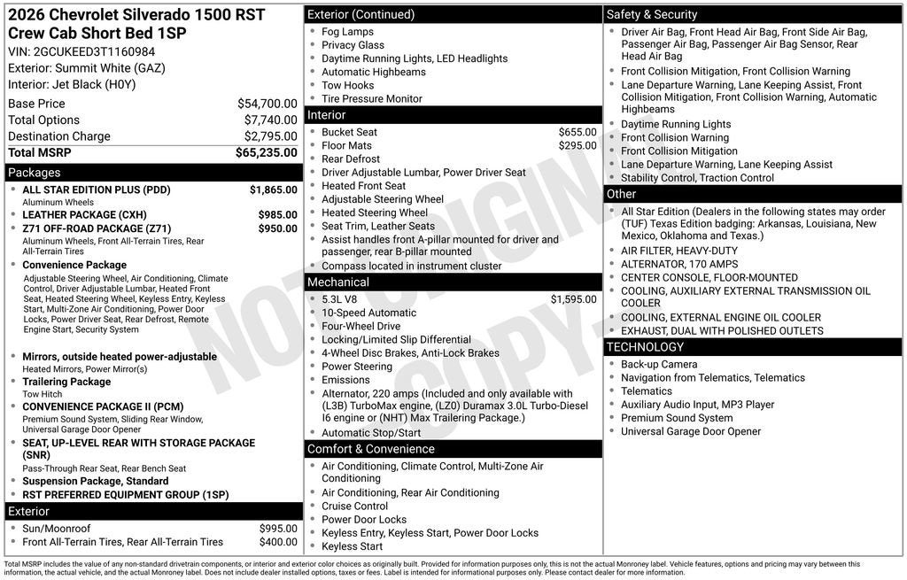 2026 Chevrolet Silverado 1500 RST