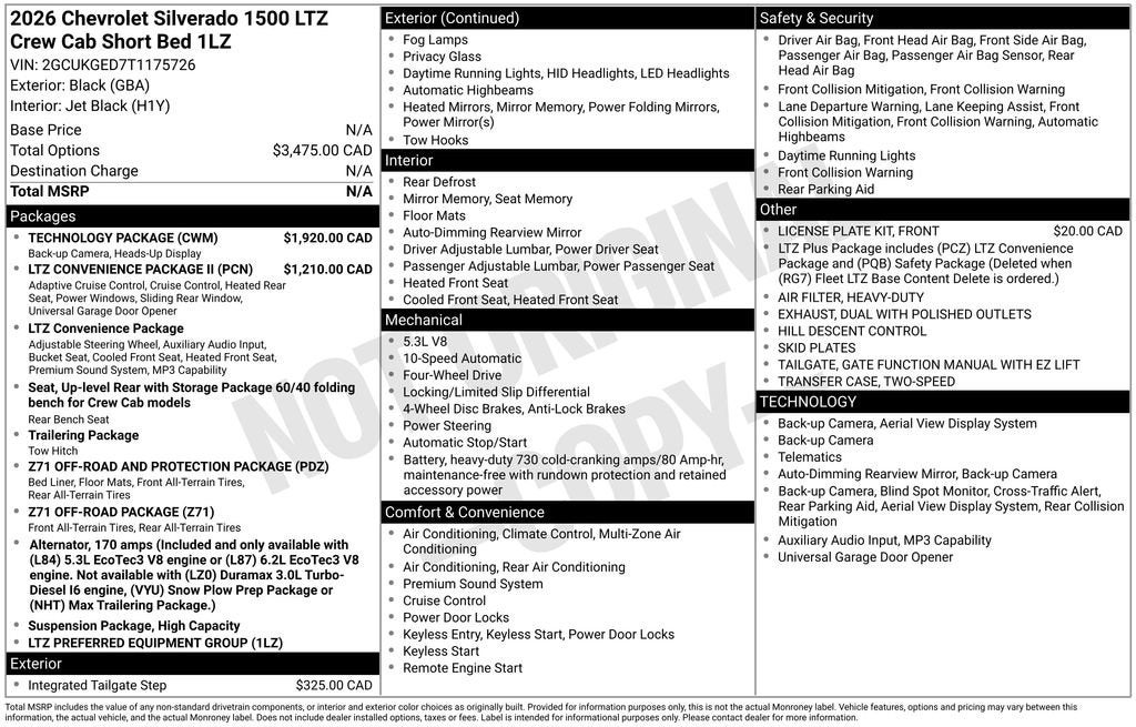 2026 Chevrolet Silverado 1500 LTZ