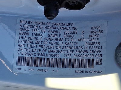 2020 Honda Civic Si Sedan