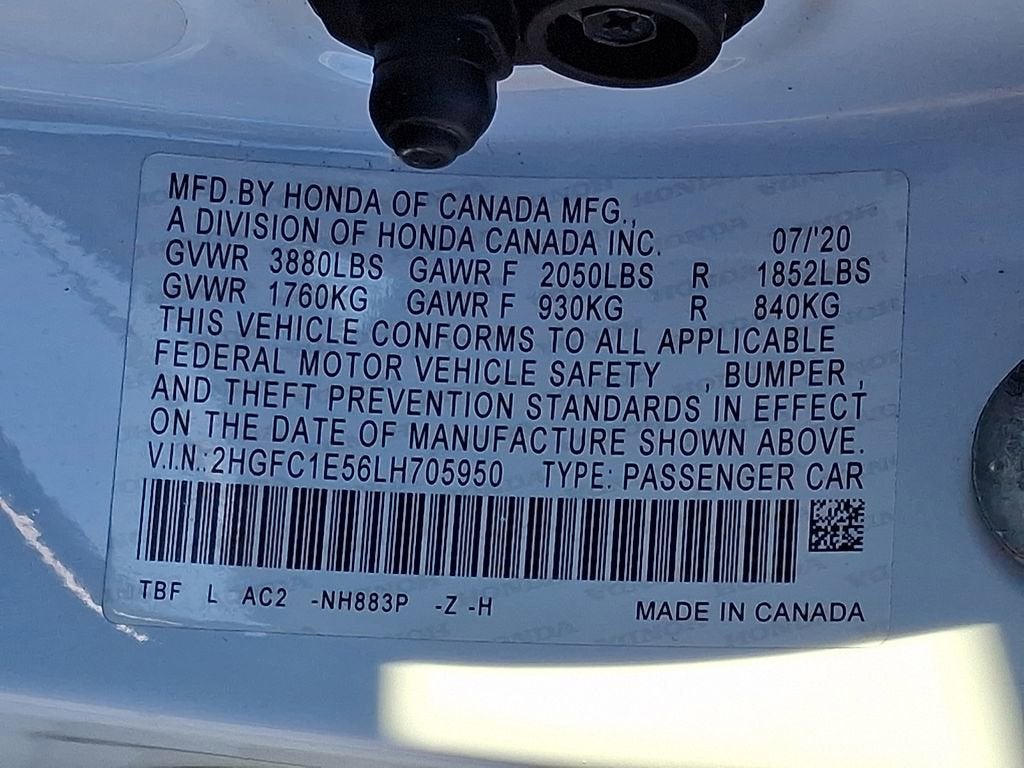 2020 Honda Civic Si Sedan