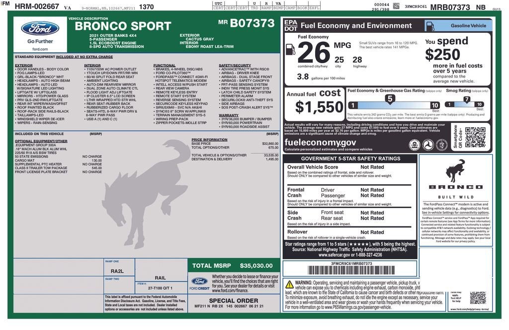 2021 Ford Bronco Sport Outer Banks