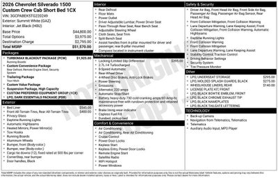 2026 Chevrolet Silverado 1500 Custom