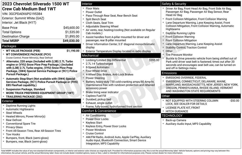 2023 Chevrolet Silverado 1500 WT