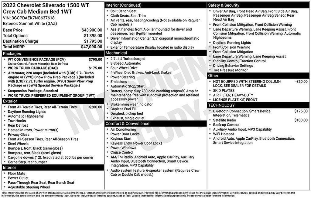 2022 Chevrolet Silverado 1500 WT