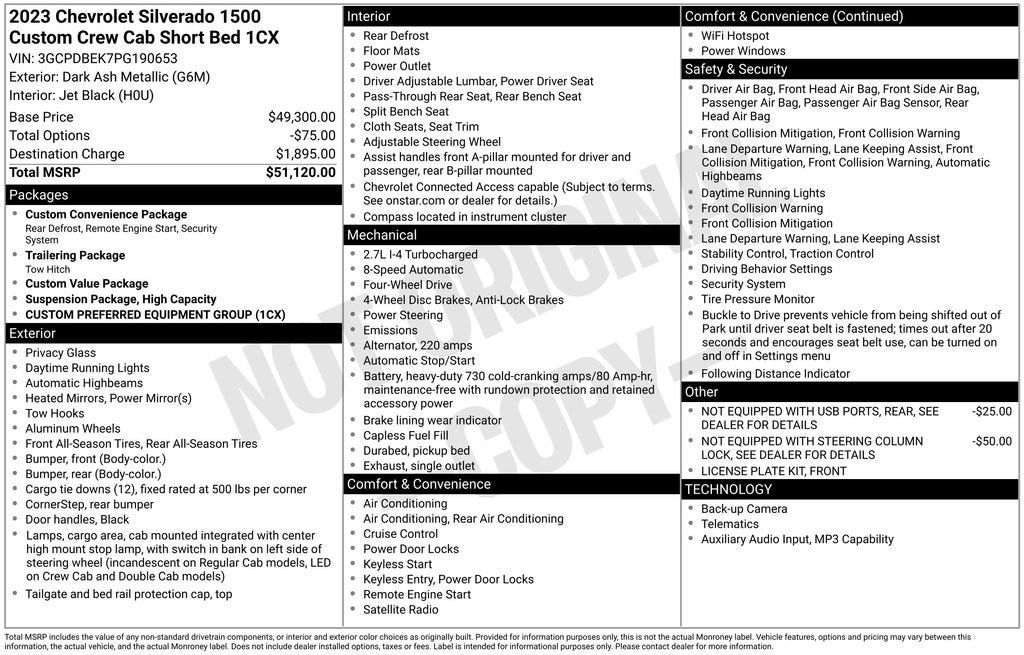 2023 Chevrolet Silverado 1500 Custom