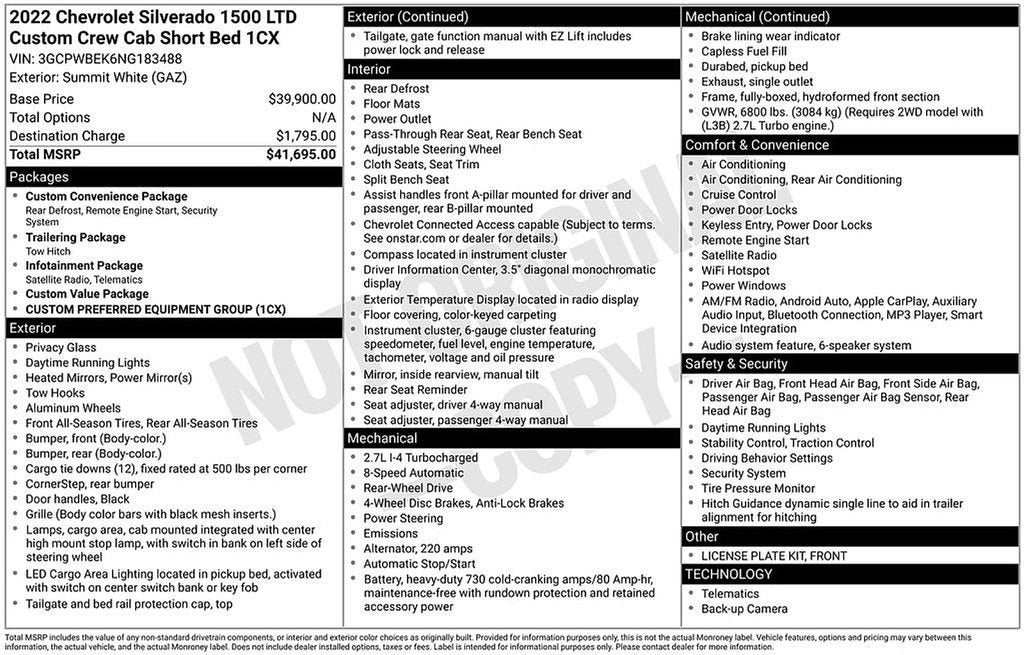 2022 Chevrolet Silverado 1500 LTD Custom