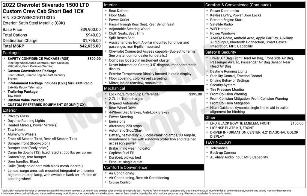2022 Chevrolet Silverado 1500 LTD Custom
