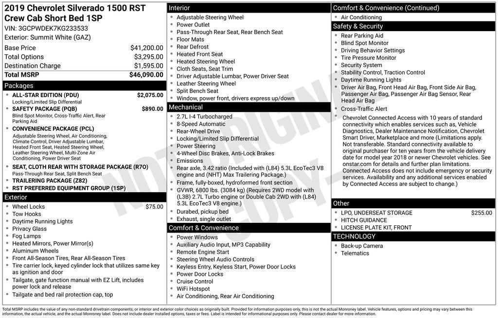2019 Chevrolet Silverado 1500 RST