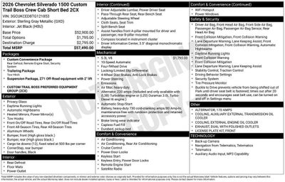 2026 Chevrolet Silverado 1500 Custom Trail Boss