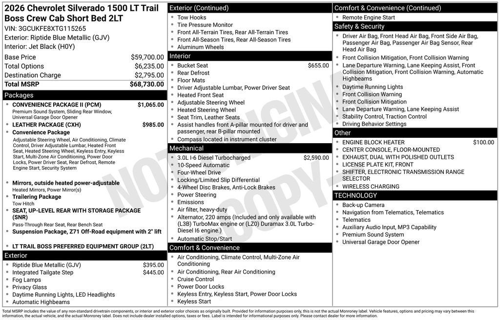 2026 Chevrolet Silverado 1500 LT Trail Boss