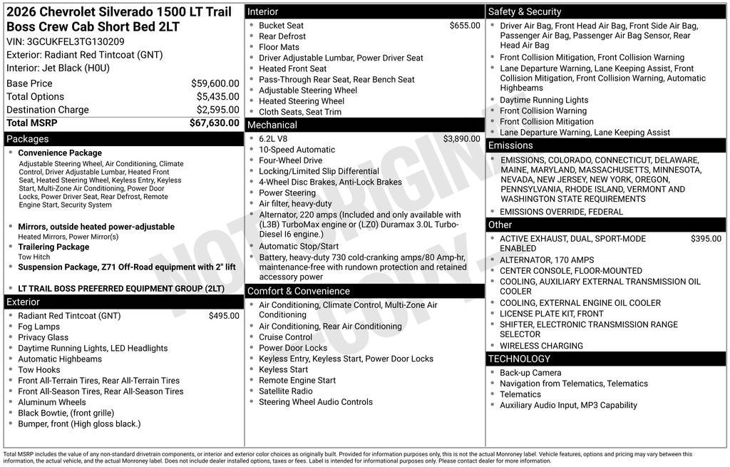 2026 Chevrolet Silverado 1500 LT Trail Boss