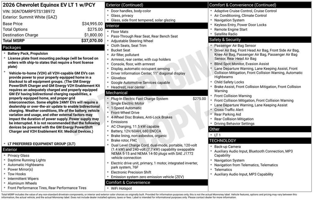 2026 Chevrolet Equinox EV LT