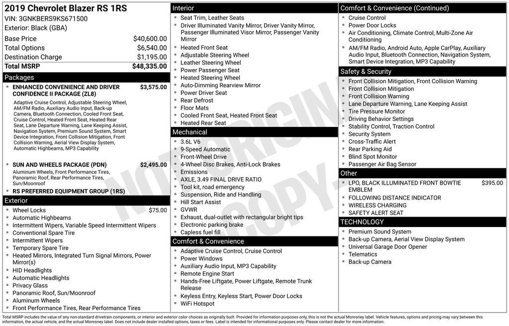 2019 Chevrolet Blazer RS